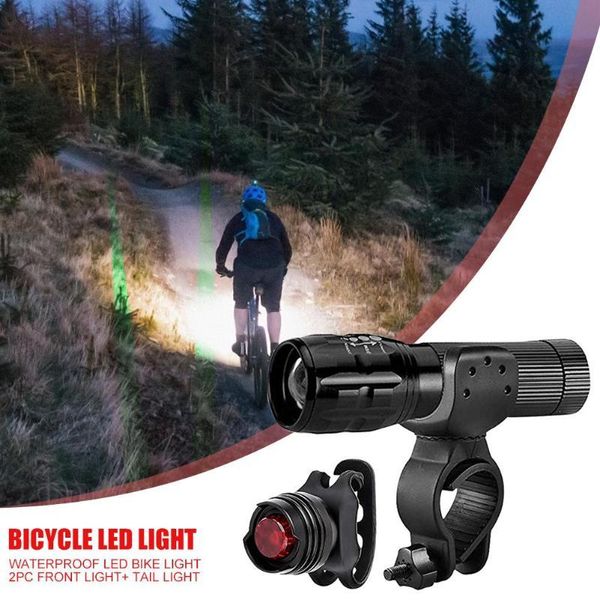 

bike lights bicycle delicate texture aluminum 1000lm headlight+taillight waterproof xml-t6 led rear lamp
