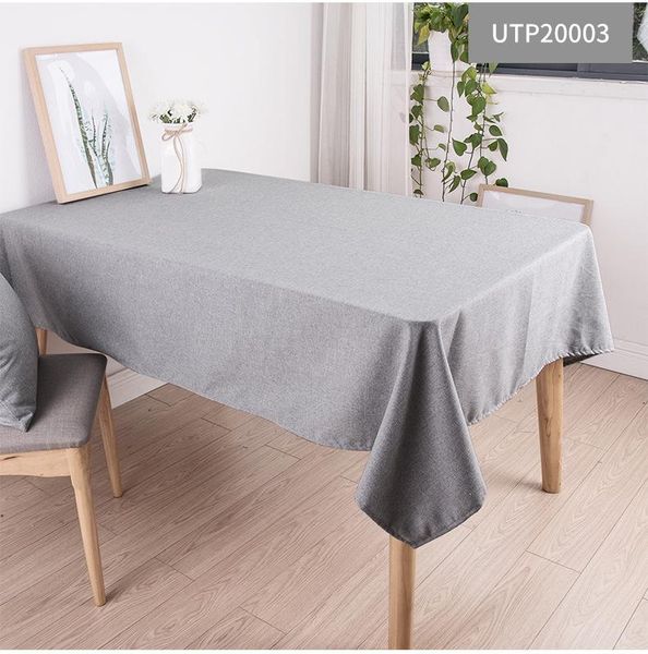 

table cloth solid color fresh style rectangle 100%polyester dust proof tablecloth