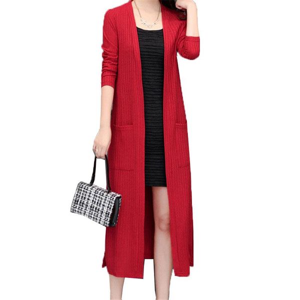 

women's trench coats 2021 fashion windbreaker jacket large size 5xl spring autumn longer cardigan v-neck wild coat leisure shawl b5, Tan;black