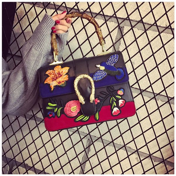 

bag fashion shoulder flower women bags brands designer crossbody embroidered 2021 bamboo shopper bird famous dwper
