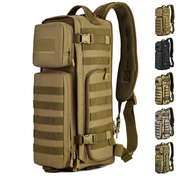 

outdoor bags multifunction chest sling backpack men single shoulder large travel military backpacks cross body outdoors rucksack pack