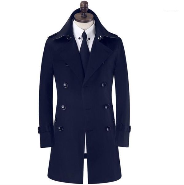 

men's trench coats blue mens man long coat men double breasted clothes slim overcoat sleeve spring autumn designer s - 9xl, Tan;black