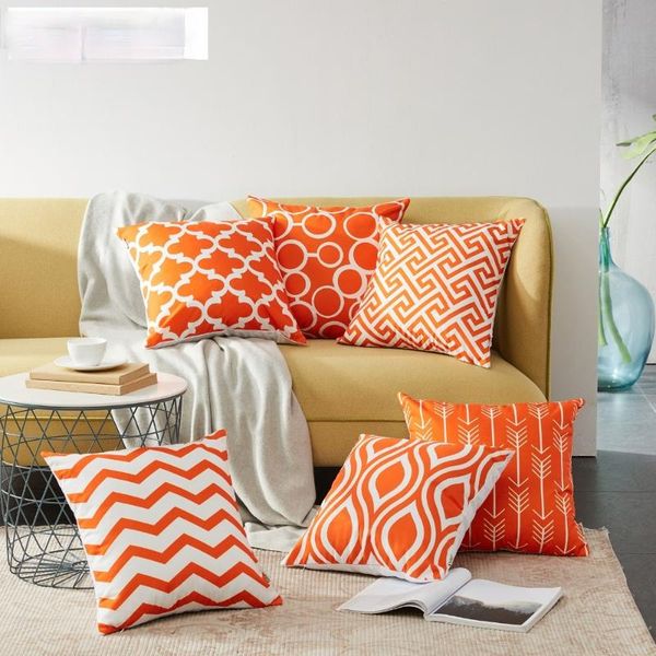 

cushion/decorative pillow geometric design waist throw case sofa orange cushion covers for car couch seat decorative
