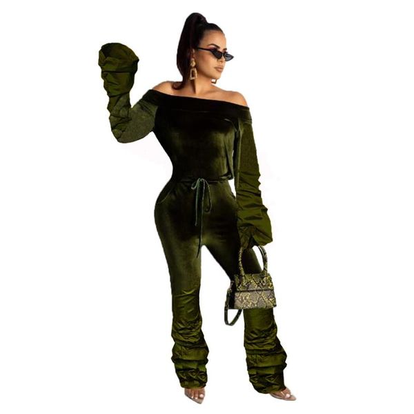 

women's jumpsuits & rompers fashion design heap romper women jumpsuit off shoulder velvet autumn winter overalls for, Black;white