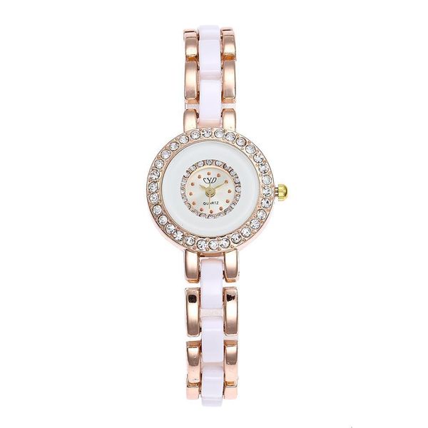 

watch chaoyada fashion diamond inlaid women's student alloy, Slivery;brown