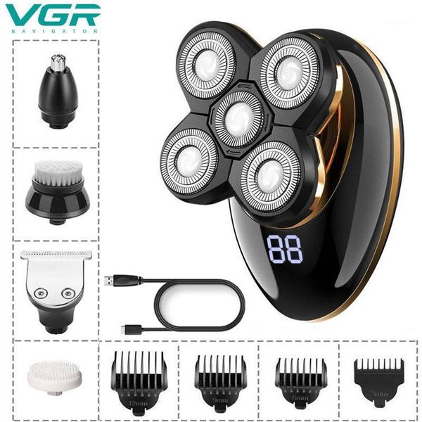 

in 1 usb rechargeable men washable five floating heads shavers hair clipper nose ear trimmer facial cleaning brush1