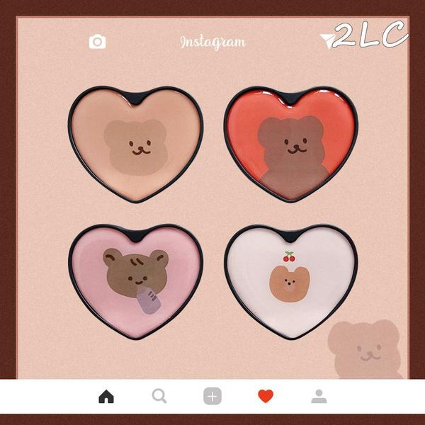 

epoxy heart-shaped universal mobile phone bracket cute 3d animal airbag finger holder cell mounts & holders