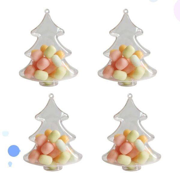 

gift wrap 4pcs transparent wedding candy box christmas tree shaped cases presents storage container for party festi