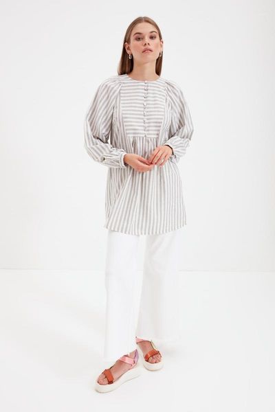 

women's jackets trendyol bicycle neck tunic tctss21tn0422, Black;brown