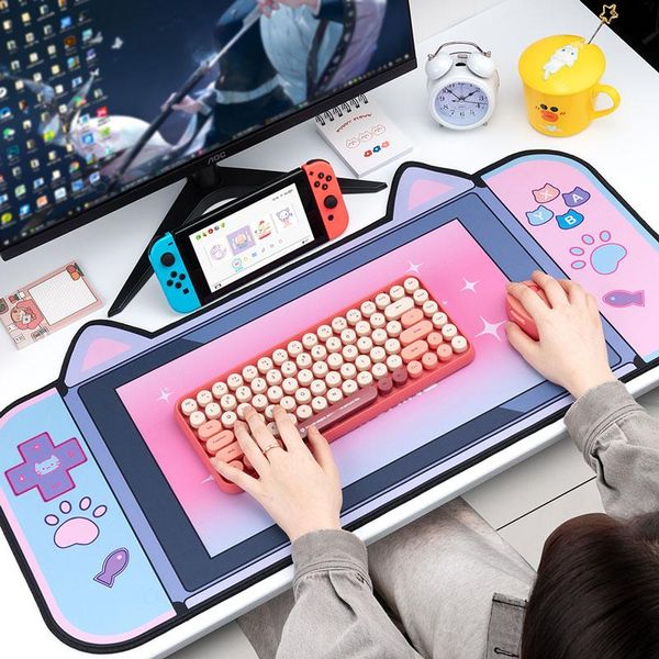 

mouse pads & wrist rests 80x40cm cat ear gaming pad anime large mousepad computer keyboard office desk table mat for pc ns gamer accessories