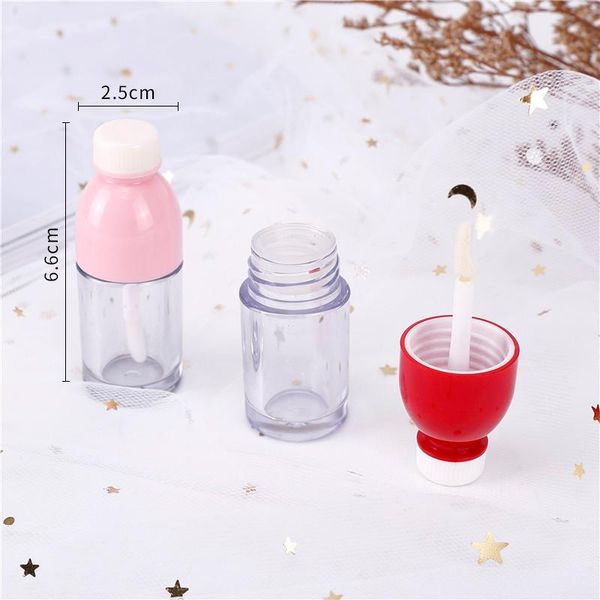

wholesale 6ml lip glaze container gloss tube liquid lipstick round coke bottle empty cosmetic packaging storage bottles & jars