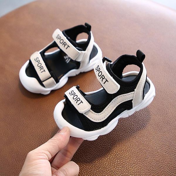 

sandals summer girls shoes fashion toddler boys beach colorful children baby kids 2021 non-slip, Black;red
