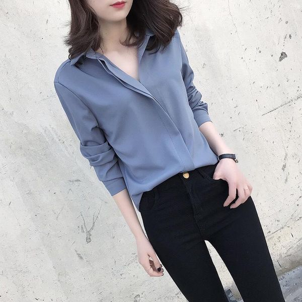 

women's blouses & shirts plus size chiffon women 2021 autumn fashion long sleeve work wear office shirt female white blusas femininas
