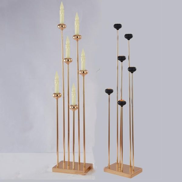 

candle holders metal candelabras 6-arms luxury wedding table centerpiece pillar candlesticks for home decoraion