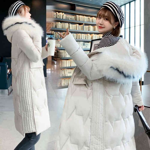 

Women's Down & Parkas Scene shooting down jacket long cotton-padded clothes loose big yards thick OU88, Black