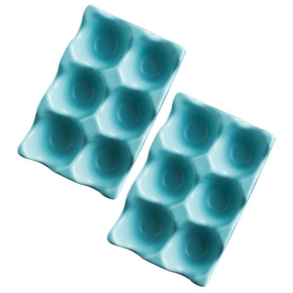

storage bottles & jars 2pcs egg holder ceramic box refrigerator shockproof