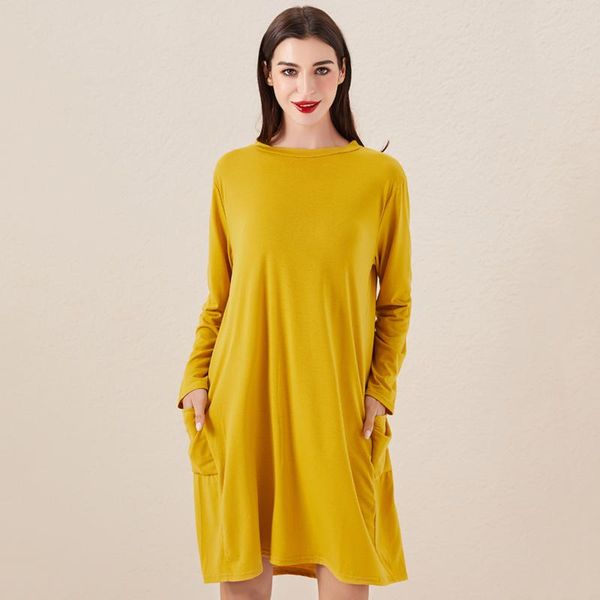 

casual dresses plus size solid color women long sleeve tunic kaftan dress length vestidos summer causal clothing, Black;gray