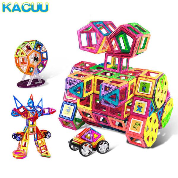 Grande tamanho magnético designer construção modelo construindo brinquedo plástico blocos magnéticos educacionais brinquedos para crianças presente q0723