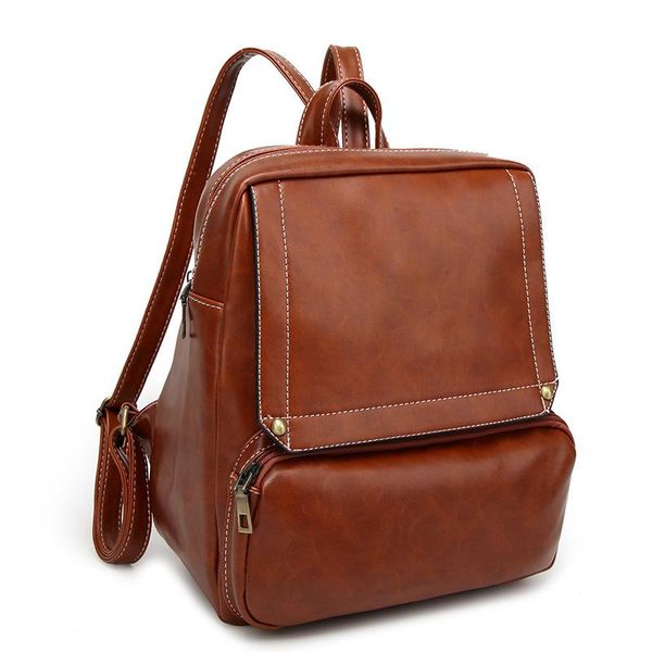 

backpack women's bag style simple schoolbag retro