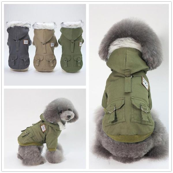 

dog apparel warm clothes small pitbull chihuahua winter hoodie jacket pocket coat