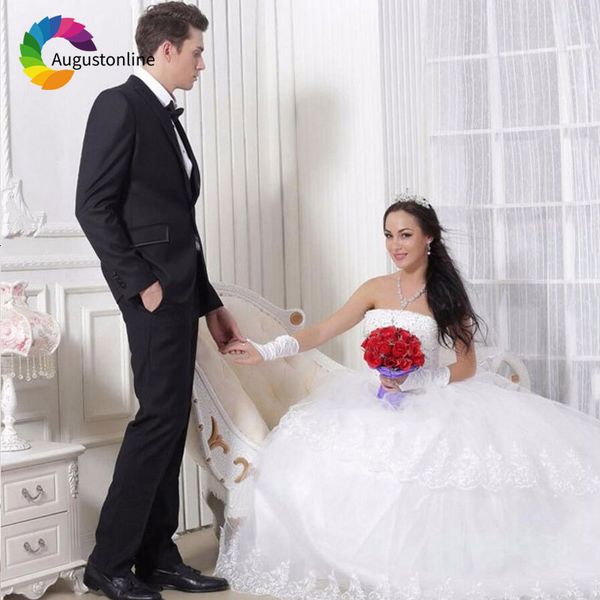 

men's suits & blazers custom made peaked lapel black men suit wedding slim fit groom tuxedo groomsmen 2 piece jacket pants party o, White;black