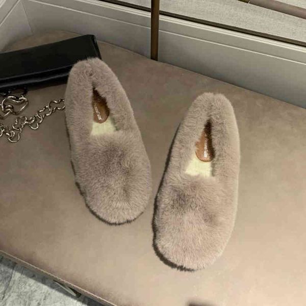 

dress shoes gorgeous fur flat women winter home slip on furry loafers round toe luxury brand flats female house new 9eoy, Black