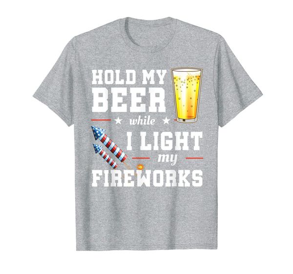 

fireworks director hold my beer 4th of july t-shirt, White;black