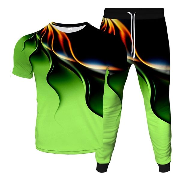 

2021 new digital printing gradient pattern t-shirt casual 3d creative suit, Gray