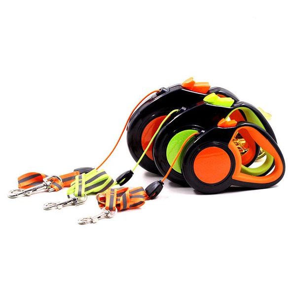

dog collars & leashes pet leash automatic retractable reflective chain luminous night traction walking tractor dogs accessoires