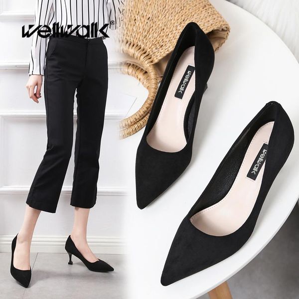 

dress shoes classics pumps women heel pointed toe female office & career shoe woman moccasins with thin 5cm 7cm 9cm, Black