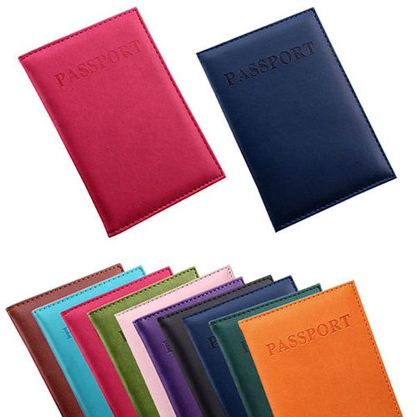 

card holders 2021 women's passport cover holder leather dedicated nice travel case business id protector organizer, Brown;gray