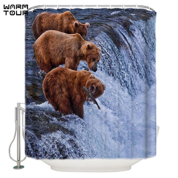 

shower curtains warmtour curtain brown bear waterproof bathroom decor