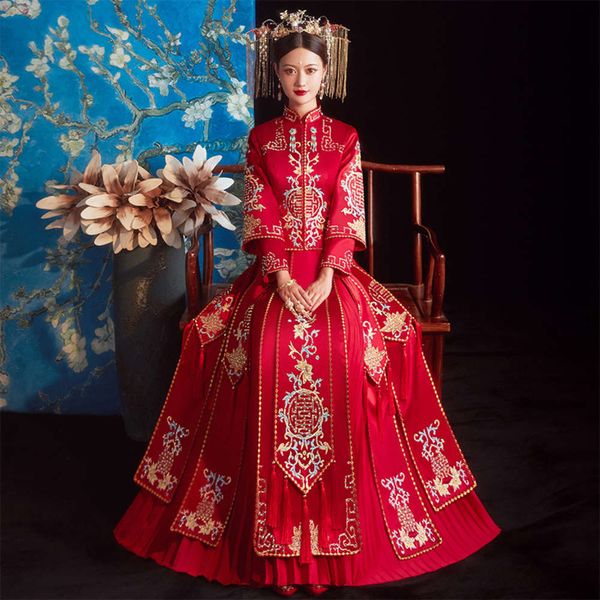 

customized spring and summer bridal dress women chinese wedding style kimono red xs, Black