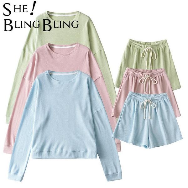 

women's tracksuits sheblingbling green pink blue summer autumn women casual fitness 2 piece sets loose sweatshirts and shorts sportswea, Gray