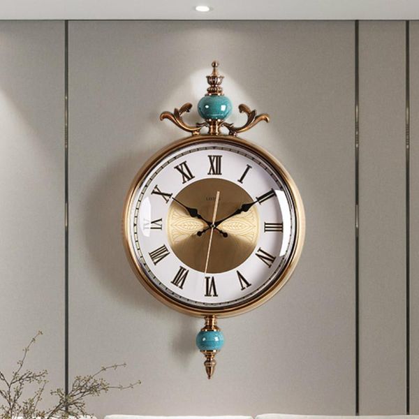 

wall clocks european luxury clock art creative silent metal glass reloj pared grande fashion bedroom house decoration mm60wc