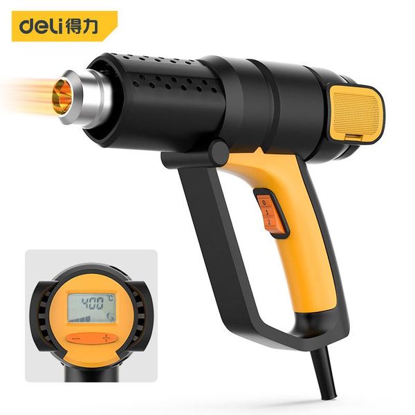 

professional heat guns deli gun hd digital display adjustable temperature 220v 2000w multi-function baking power tools electrical