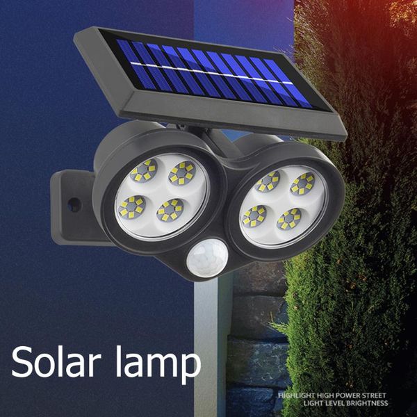 Lâmpadas solares Spotlight Outdoor Telepatia Humana À Prova D 'Água Cabeça Única Cabeça de Parede Pátio Paisagem Decorações