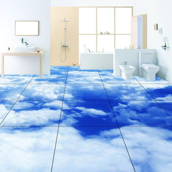 

wallpapers [self-adhesive] 3d blue sky and white clouds 1910 floor wallpaper mural wall print decal murals