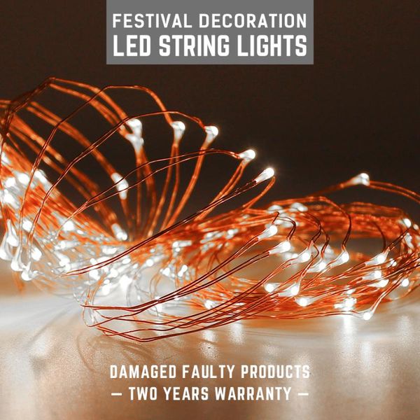 

strings led string lights copper silver wire christmas fairy light 2m/5m/10m multi-colour usb battery waterproof holiday lamps