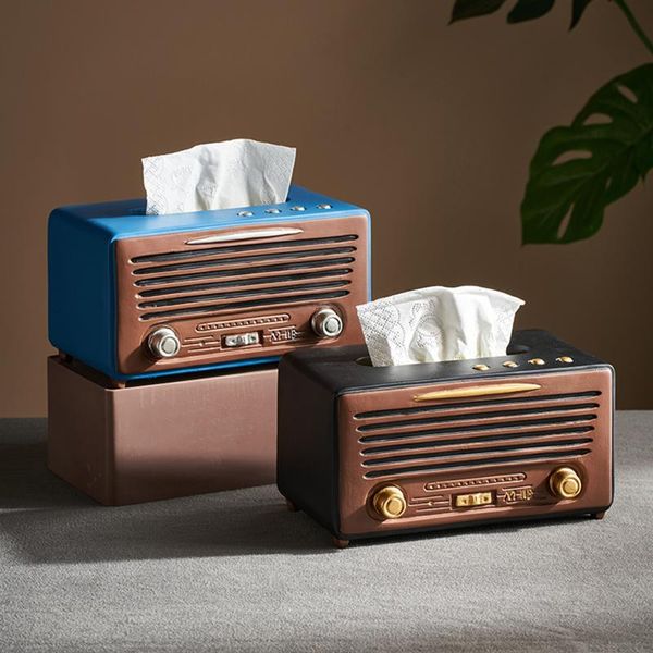 

tissue boxes & napkins retro box resin radio model paper towel holder portable with lid modern living room table decor accessories