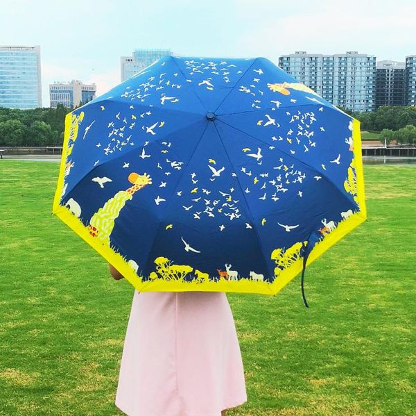 

umbrellas female automatic umbrella windproof travel men folding rain women parasol creative cartoon children uby08