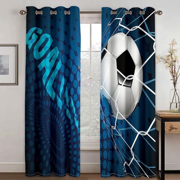 

football letter printing curtain living room bedroom home decoration boys' necessary & drapes