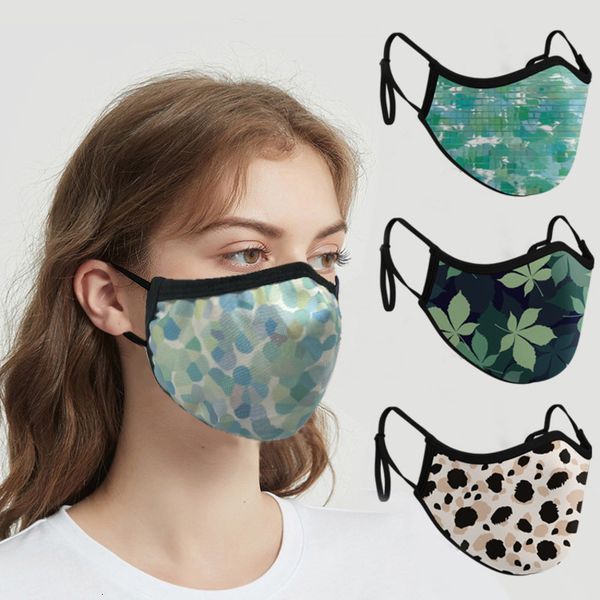 

women's pm2.5 windproof men's and dustproof three-layer pure cotton printing mask