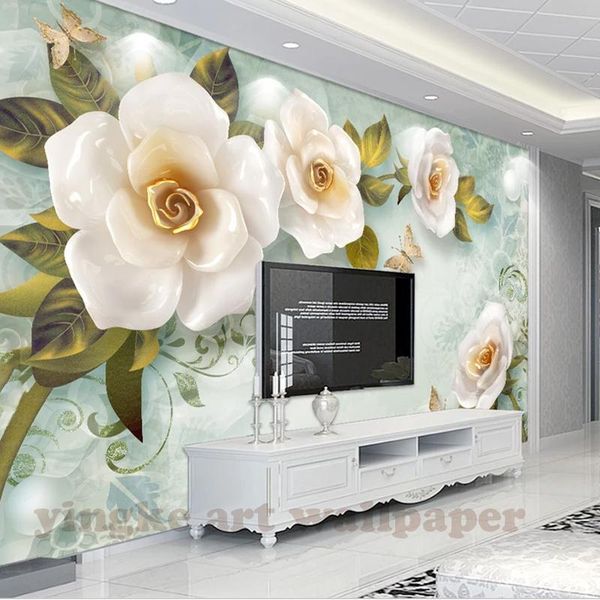 

wallpapers custom 3d po wallpaper for walls 3 d wall murals stereoscopic embossed rose tv background vintage mural home decor