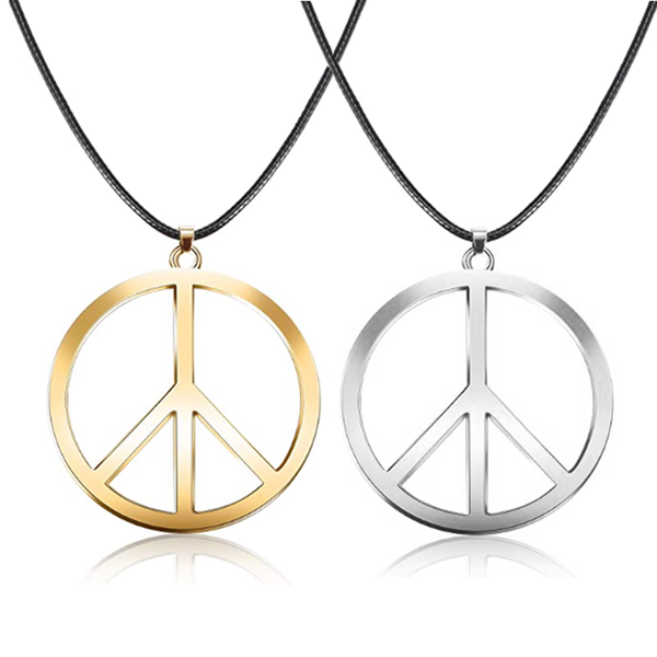 

charms stainless steel jewelry hippie style peace sign necklace pendant party dressing accessories drop, Bronze;silver