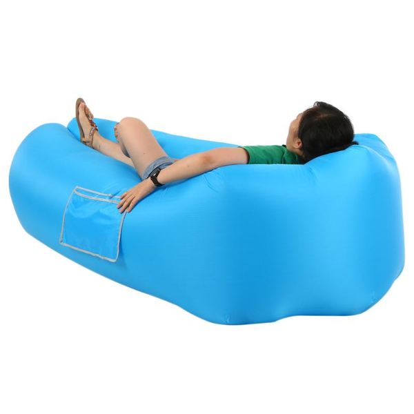 

outdoor pads fast inflatable sofa lazy bag sleeping camping portable air beach bed lounge chair hammock nylon