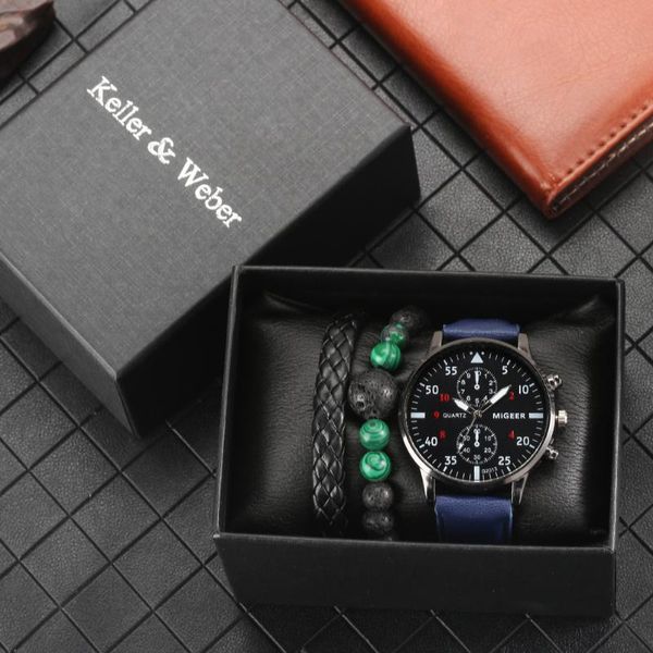 

wristwatches luxury men's watch quartz set vintage bracelet gorgeous packaging gift box, Slivery;brown