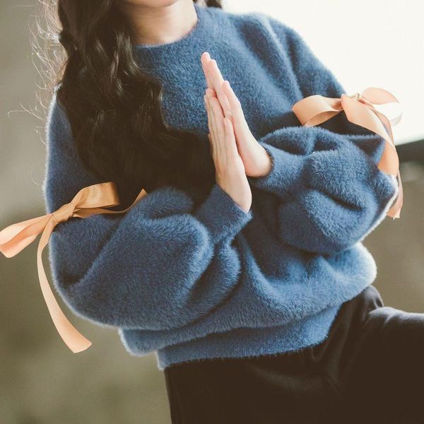 

autumn winter warm fleece sweaters for big girl cardigan, Blue