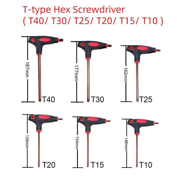 

long arm driver tool t-handle grip hex allen key screwdriver t10/t15/t20/t25/t30/t40 s2 steel for mechanics/ engineers/ garages hand tools