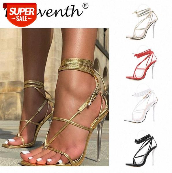 

european and american ins star woman shoes transparent pvc square chain large size electroplating high heel sandals women #681p, Black